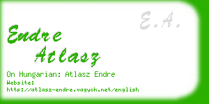 endre atlasz business card